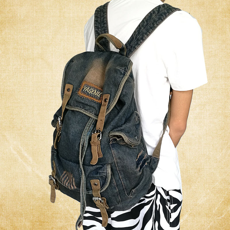 Canvas Backpack Casual - Borsa a tracolla in tela e