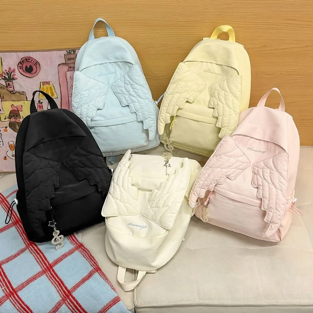 Canvas Backpack Casual - Zaino versatile con ali d'angelo, stile